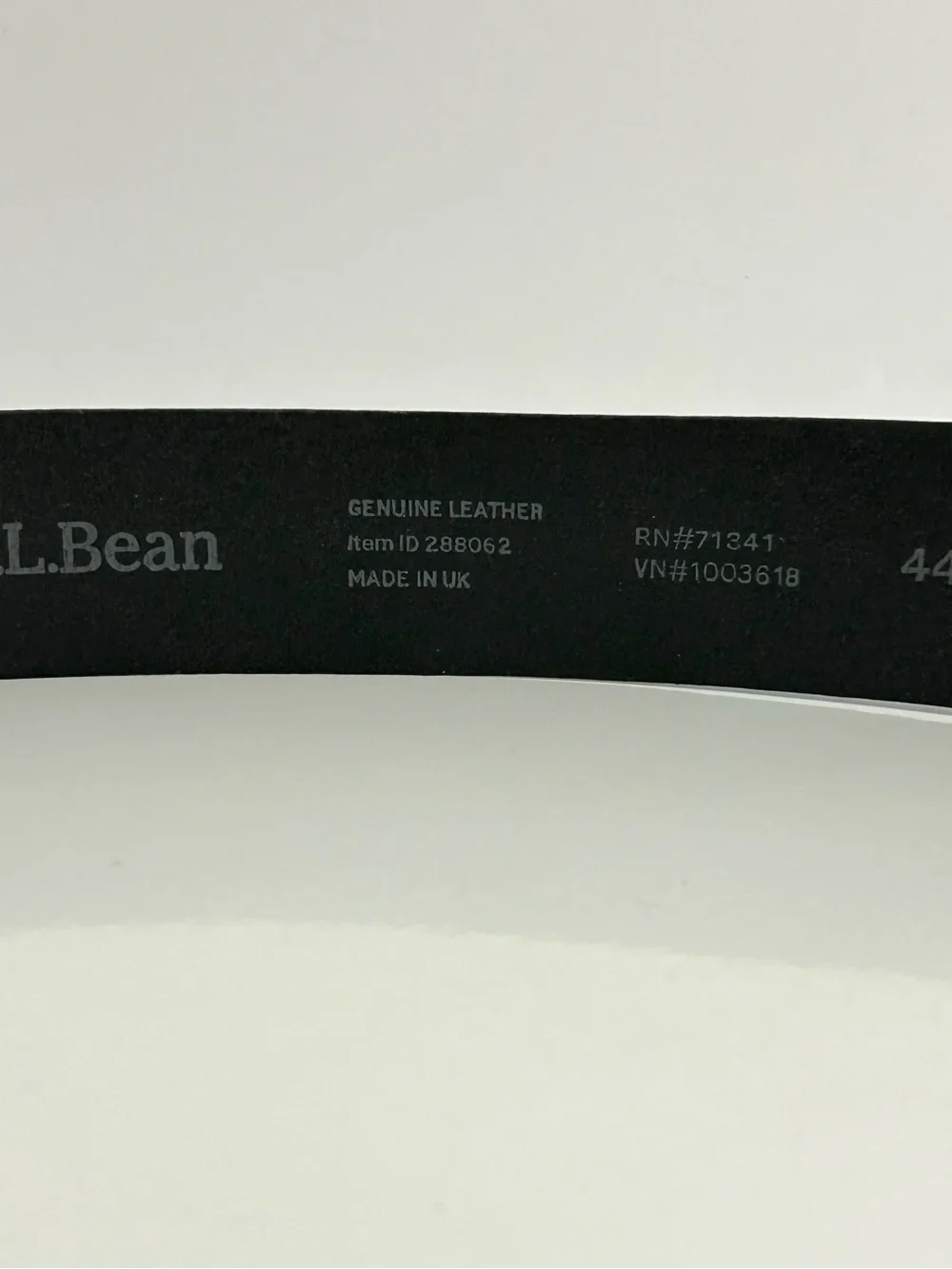 LL Bean Classic Black Leather Men's Belt with Silver Buckle Made in UK